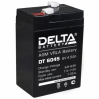 Аккумулятор Delta DT 6045 6В 4,5Ач 70x47x107 мм Прямая (+-)
