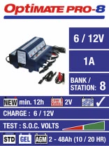 Зарядное устройство OptiMate PRO 8 (8x1A - 6/12V), TS44