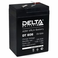 Аккумулятор Delta DT 606 6В 6Ач 70x47x107 мм Прямая (+-)