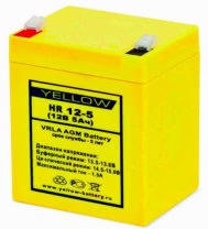 Аккумулятор Yellow HR 12-5 YL 12В 5Ач 90x70x107 мм Прямая (+-)