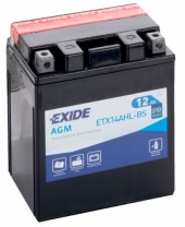 Аккумулятор EXIDE ETX14AHL-BS 12В 12Ач 210CCA 134x89x164 мм Обратная (-+)