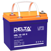 Аккумулятор Delta HRL 12-33 X 12В 33Ач 195x130x168 мм Прямая (+-)