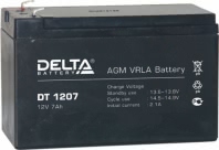 Аккумулятор Delta DT 1207 12В 7Ач 151x65x102 мм Прямая (+-) Аккумулятор Delta DT 1207 12В 7Ач 151x65x102 мм Прямая (+-)