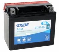 Аккумулятор EXIDE ETX12-BS 12В 10Ач 150CCA 150x87x130 мм Прямая (+-)